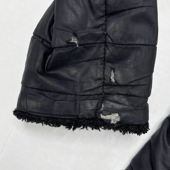 The North Face Reversible Mossbud Jacket Girls Medium 10 12 Black Quilted Fleece - Picture 7 of 10